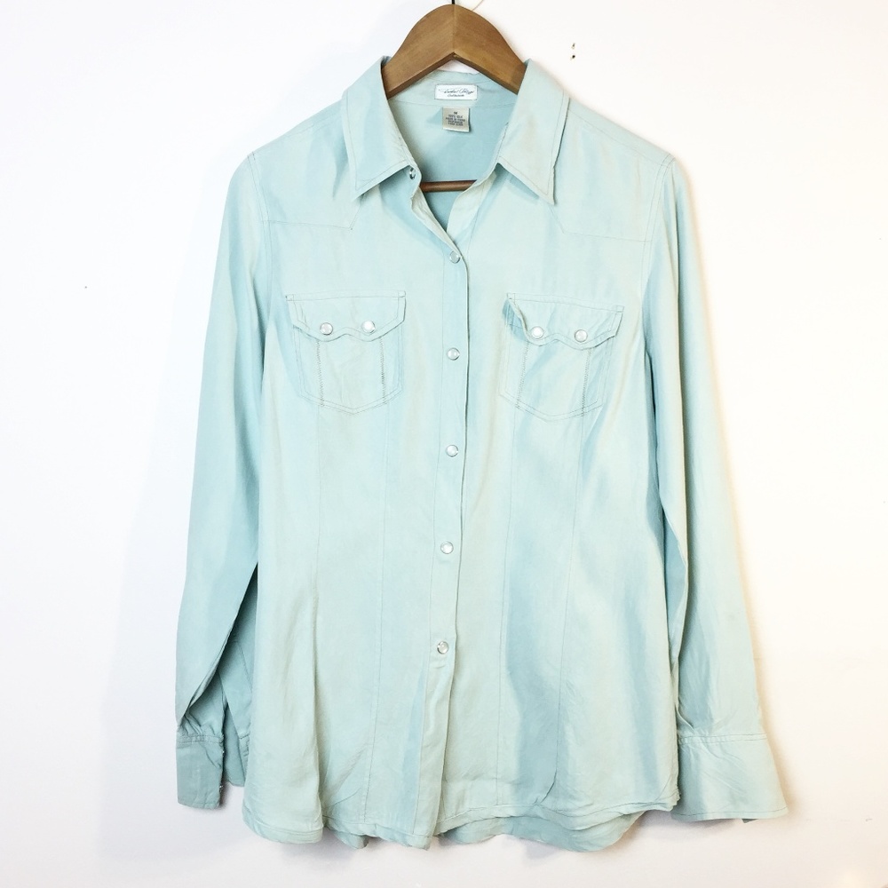 Tasha Polizzi Blue 100% Silk Shirt
